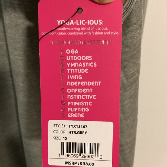 YOGALICIOUS SZ 1X Heather grey sleeveless tank - Picture 4 of 4